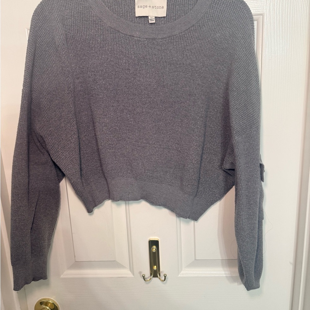 Gray Women's Cropped Sweater